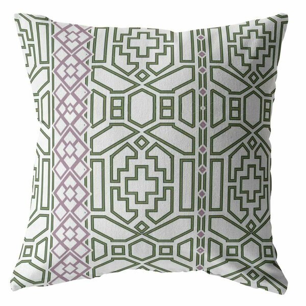 Homeroots 18 in. White Bird Maze Indoor & Outdoor Throw Pillow 412422